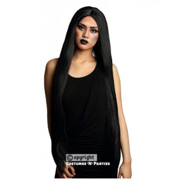 LONG BLACK WIG 36"L