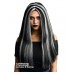 WITCH WIG 22"L - BLACK WITH SILVER STREAK
