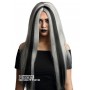 WITCH WIG 23"L - SILVER WITH BLACK STREAK