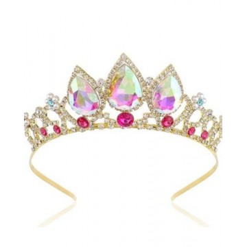 Pink Rhinestone Gold Crown
