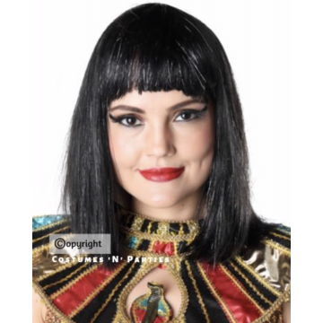 Queen Cleopatra Wig with Silver Tinsel