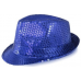 Blue Sequin Fedora Hat