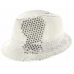 Silver Sequin Fedora Hat
