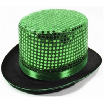 Sequin Top Hat Green