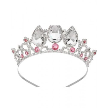 Pink Rhinestone Silver Crown