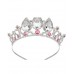 Pink Rhinestone Silver Crown