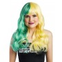 Wavy O' Curl Wig - Half Green and Yellow