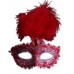 Carnival Feather Lace Eye Mask - Red