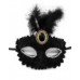 Carnival Feather Lace Eye Mask - Black