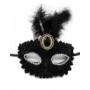 Carnival Feather Lace Eye Mask - Black