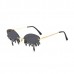 Rimless Water Drips Glasses with Gems - Black