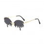 Rimless Water Drips Glasses with Gems - Black
