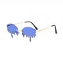 Rimless Water Drips Glasses with Gems - Blue
