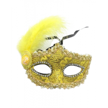 Crimson Lace Masquerade Eyemask Yellow