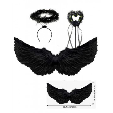 Angel Wings Set (Big) - Black