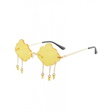 Rimless Cloud & Raindrop Glasses - Yellow