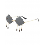 Rimless Cloud & Raindrop Glasses - Black