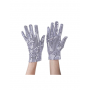 Sequin Gloves - Silver