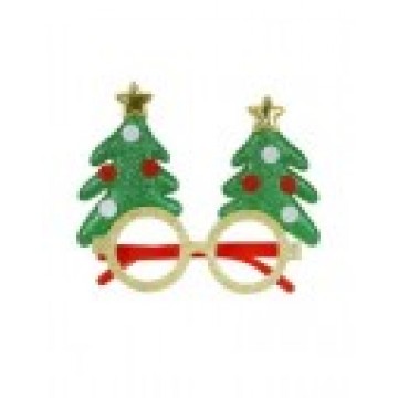 X-MAS GOLD FRAME W/ GREEN CHRISTMAS TREE GLASSES