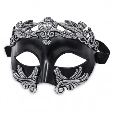 Greek Venetian Masquerade Eyemask - Silver/Black