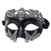 Greek Venetian Masquerade Eyemask - Silver/Black