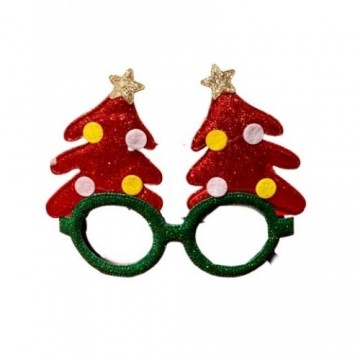 X-Mas Green Frame with Red Christmas Tree Glasses
