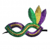 Mardi Gras Sequin Mask With Leaf Accent