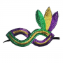 Mardi Gras Sequin Mask With Leaf Accent
