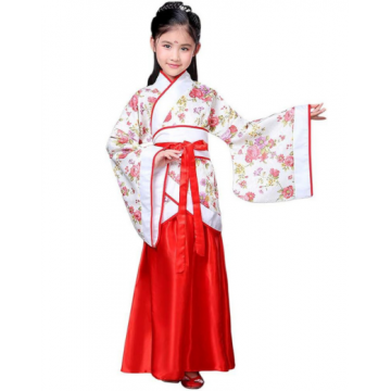 Elegant Hanfu - Red & White Floral