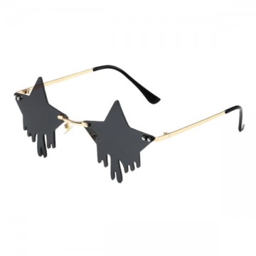 Rimless Star Drip Glasses - Black