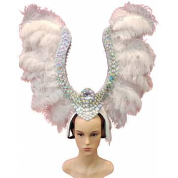 Samba White Feather Headdress