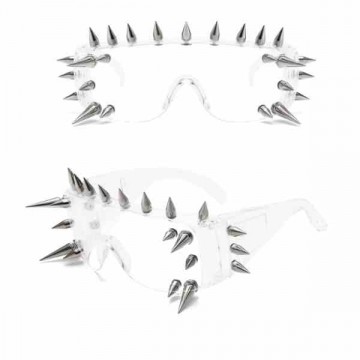 Punk Spike Studded Glasses - Transparent