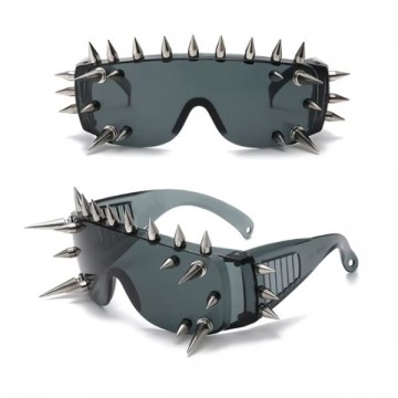 Punk Spike Studded Glasses - Black