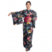Kimono Ocean Flower Black