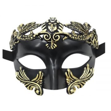 Greek Venetian Masquerade Eyemask - Black/gold