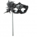VICTORIAN SEQUIN MASK ON STICK - BLACK