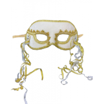 Gold Frosted White Mask Venetian
