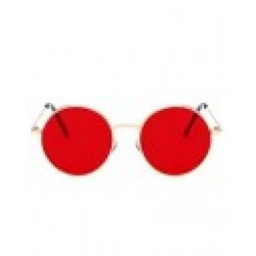 70s Hippie Retro Round Glasses - Red