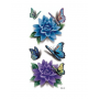 Flower And Butterfly Metallic Tattoo