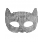 Cat Mask Glam Rhinestone - Silver
