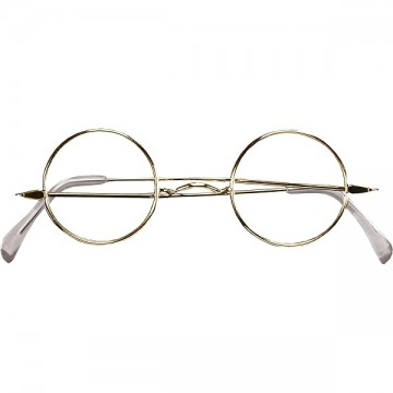 X-Mas Round Santa Claus Glasses - Gold frame