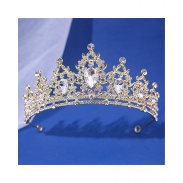 Rhinestone Light Gold Crown