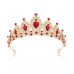Red Rhinestone Gold Crown