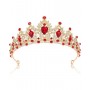 Red Rhinestone Gold Crown