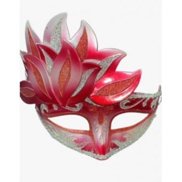 ELEGANT MASQ BURGUNDY & SILVER MASK