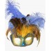 Venetian With yellow/Blue Tail Feather Mask