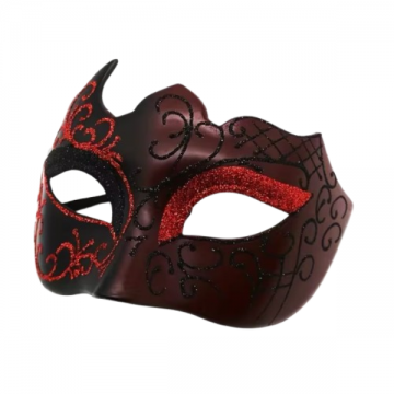 Fowecelt Venetian Masquerade eyemask - Black/DeepRed