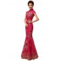 Cheongsam Mermaid Lace Rose Red