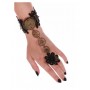 Steampunk black fabric bracelet with ring