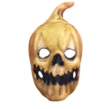 Scary Pumpkin Latex Mask - Yellow
